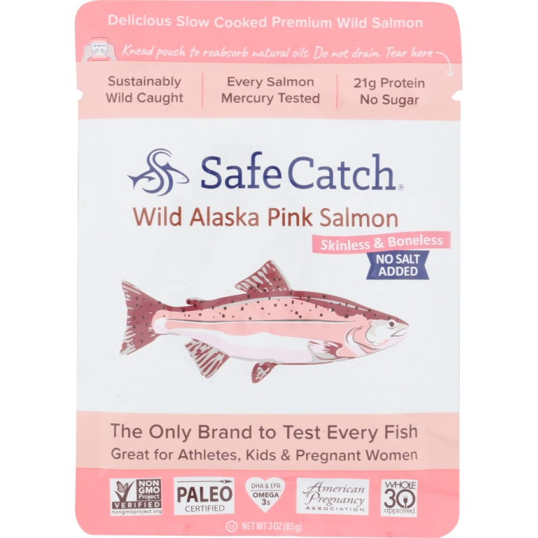 Wild Alaska Pink Salmon No Salt Added, 3 oz