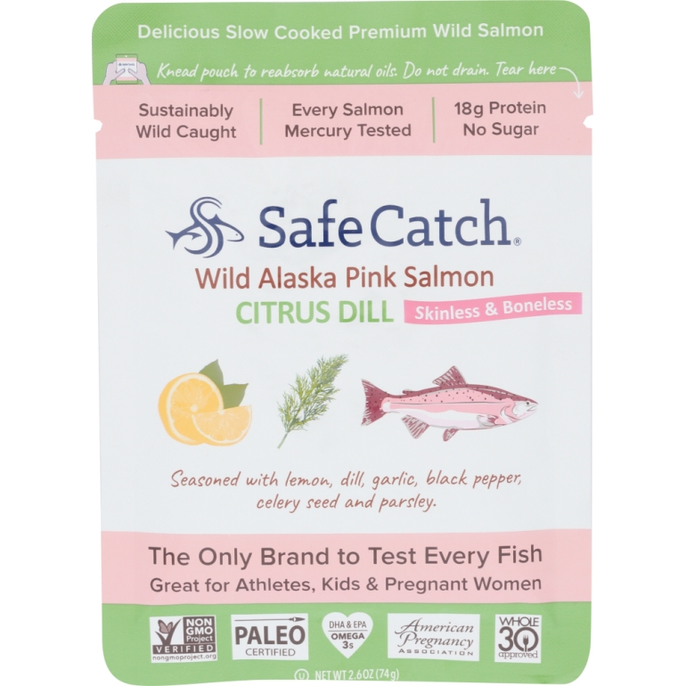 Wild Alaska Pink Salmon Citrus Dill, 2.6 oz