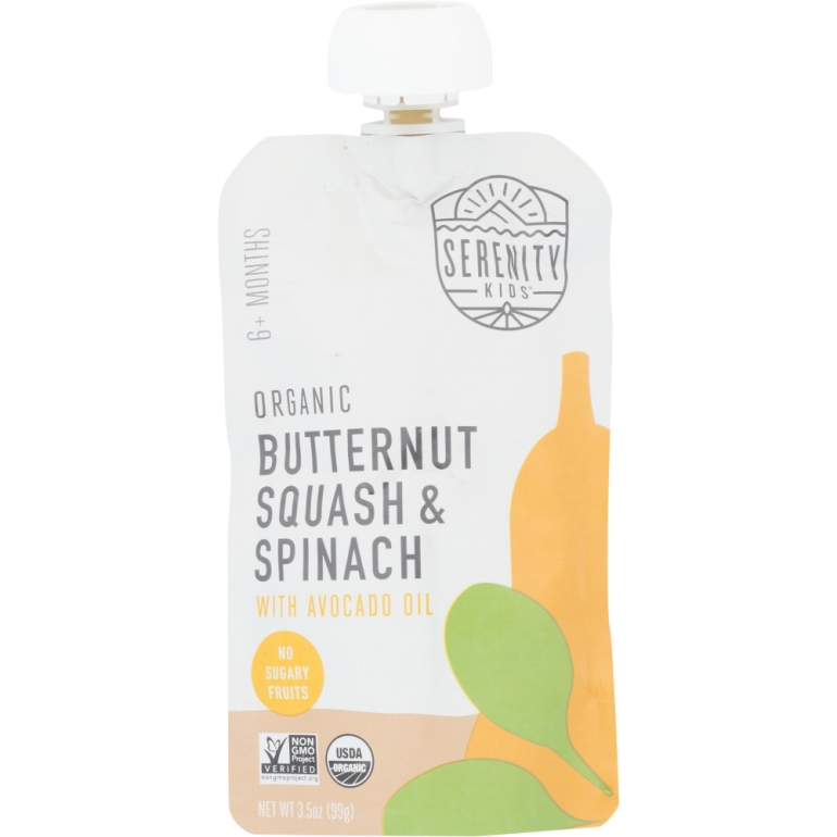 Food Baby Butternut Squash Spinach Organic, 3.5 oz