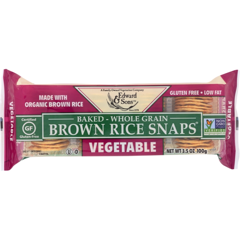 Baked Brown Rice Snaps Vegetable, 3.5 oz