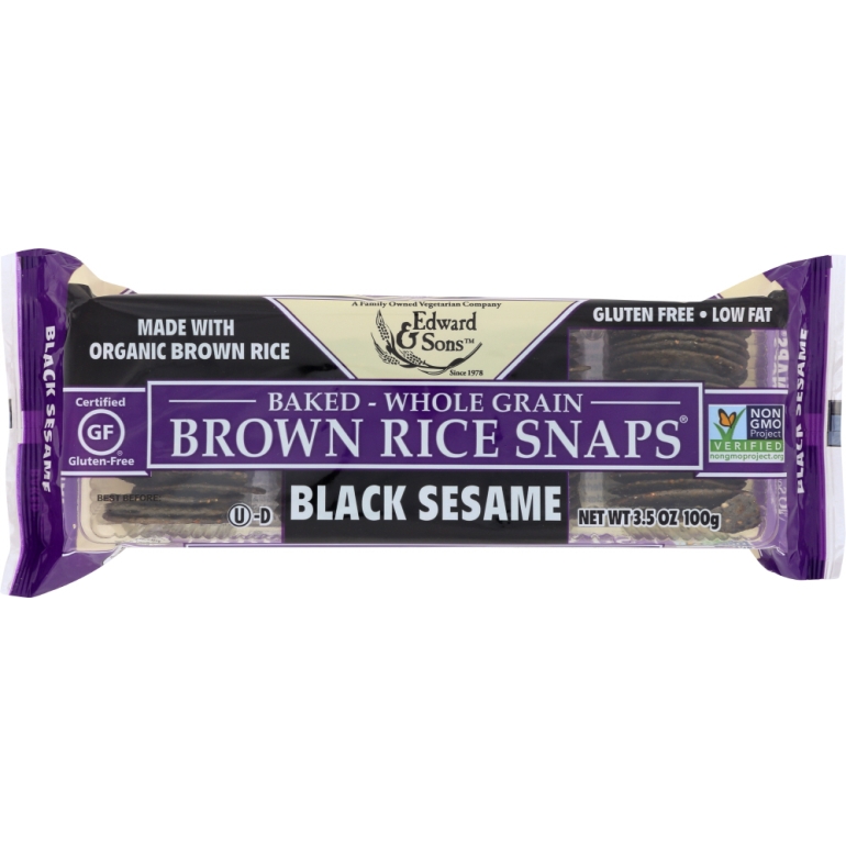 Black Sesame Brown Rice Snaps, 3.5 oz