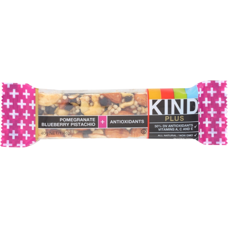 Plus Pomegranate Blueberry Pistachio + Antioxidants Bar, 1.4 oz