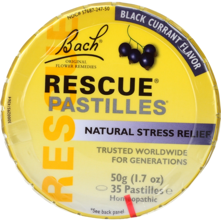 Flower Remedies Rescue Pastilles Black Currant, 50 gm