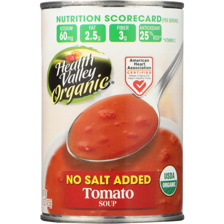 Organic Tomato Soup No Salt Added, 15 Oz