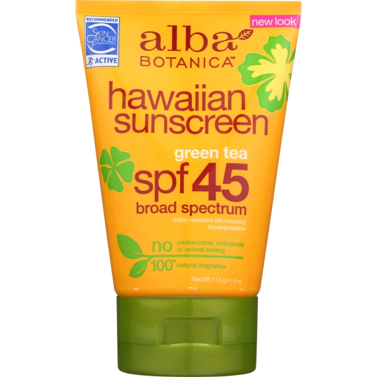 Hawaiian Natural Sunblock Green Tea 45 SPF, 4 Oz