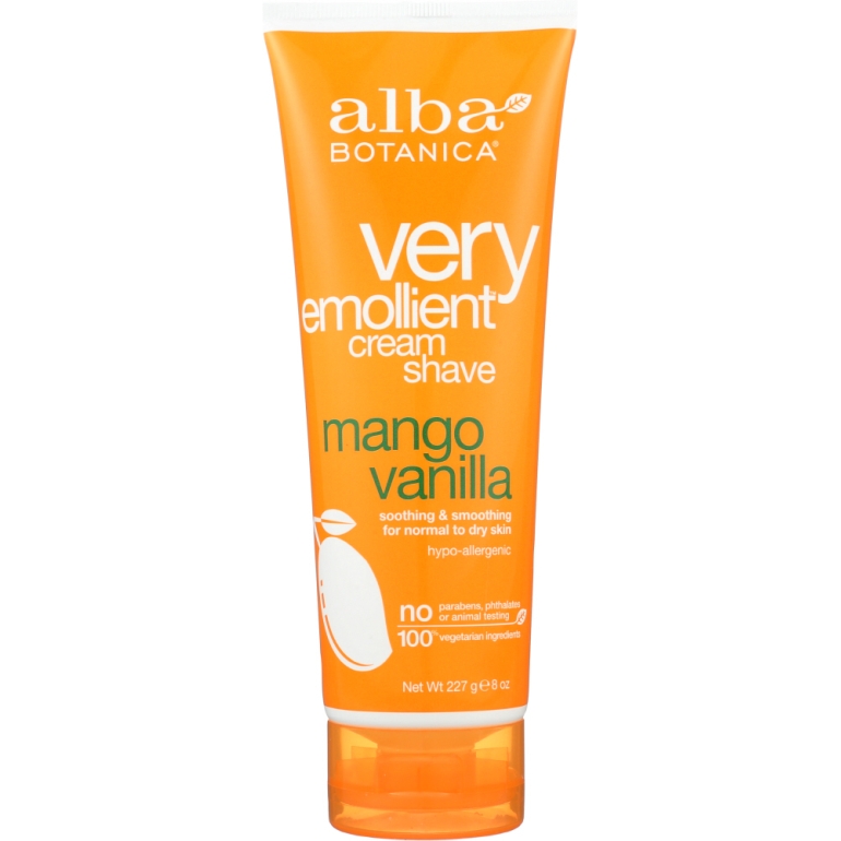 Natural Very Emollient Cream Shave Mango Vanilla, 8 oz