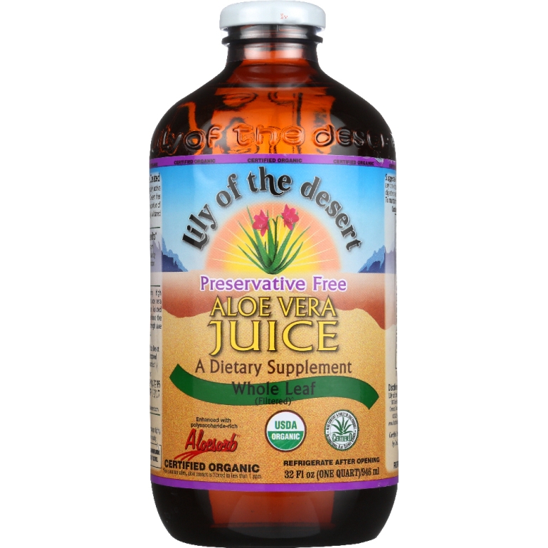 Organic Aloe Vera Juice Whole Leaf, 32 oz