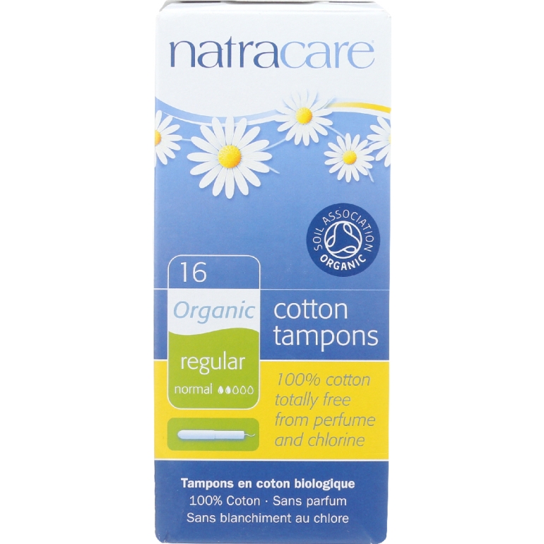 Regular Organic Cotton Tampons With Applicator, 16 pc