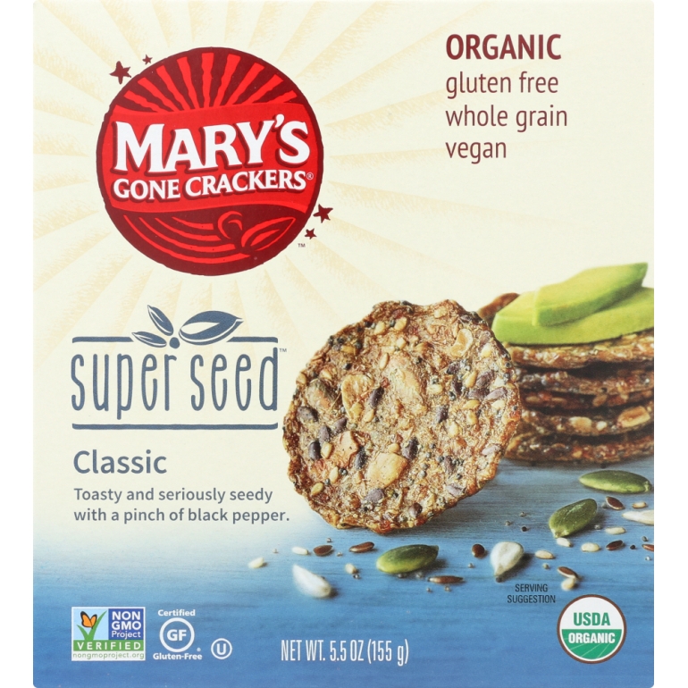 Organic Gluten Free Super Seed Crackers, 5.5 oz