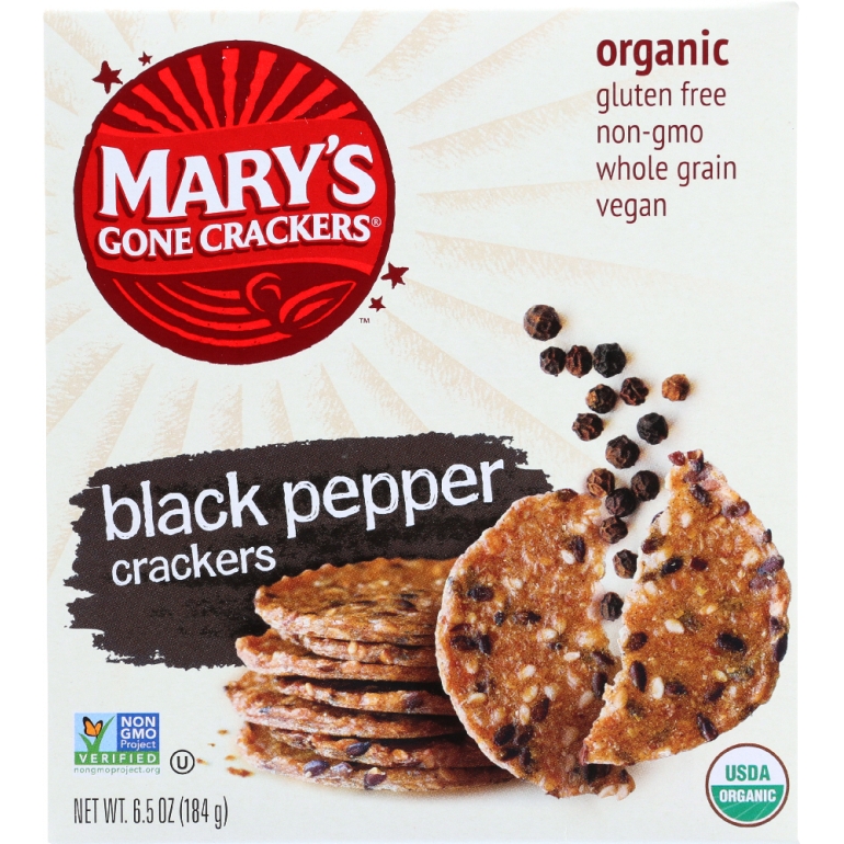 Organic Crackers Black Pepper, 6.5 oz