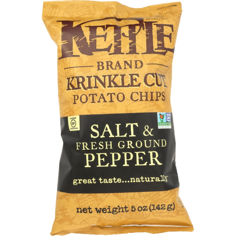 Krinkle Cut Potato Chips Salt and Fresh Ground Pepper, 5 oz