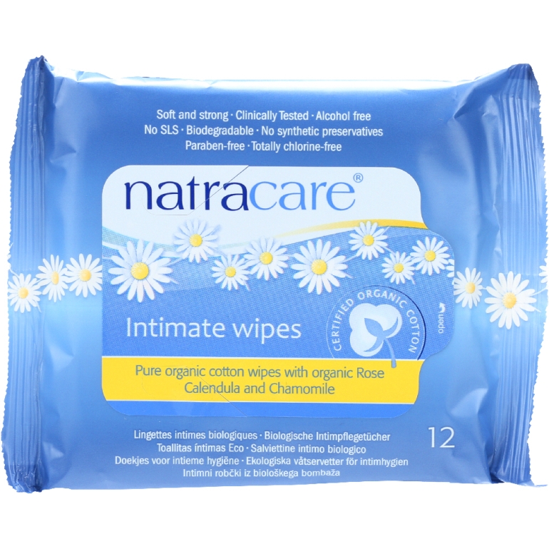 Organic Cotton Intimate Wipes, 12 Wipes
