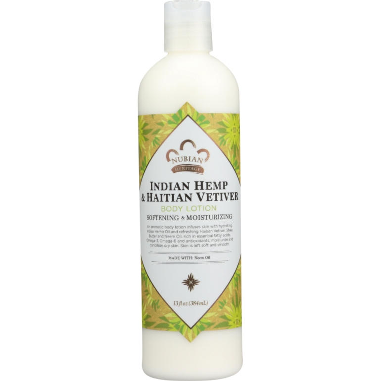 Body Lotion Indian Hemp & Haitian Vetiver, 13 oz