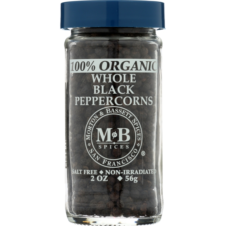 Organic Whole Black Peppercorns, 2 oz