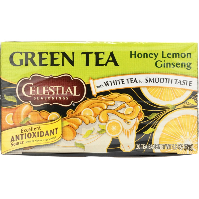 Green Tea With White Tea Honey Lemon Ginseng 20 Tea Bags, 1.5 oz