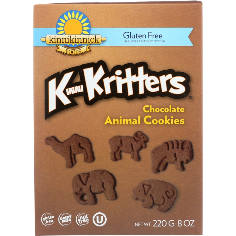 Gluten Free KinniKritters Chocolate Animal Cookies, 8 oz