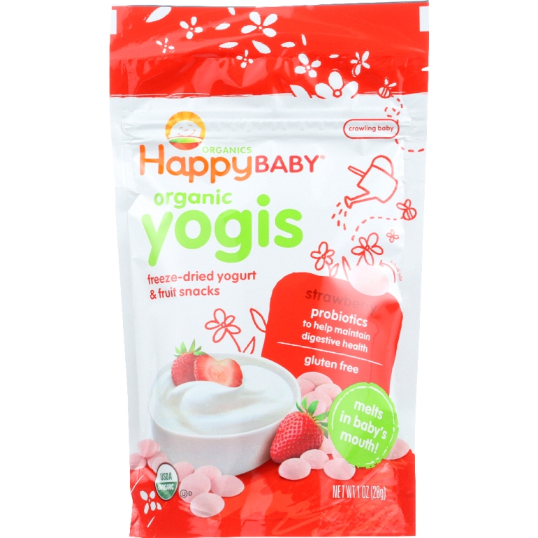 Organic Yogis Yogurt and Fruit Snacks Strawberry, 1 oz