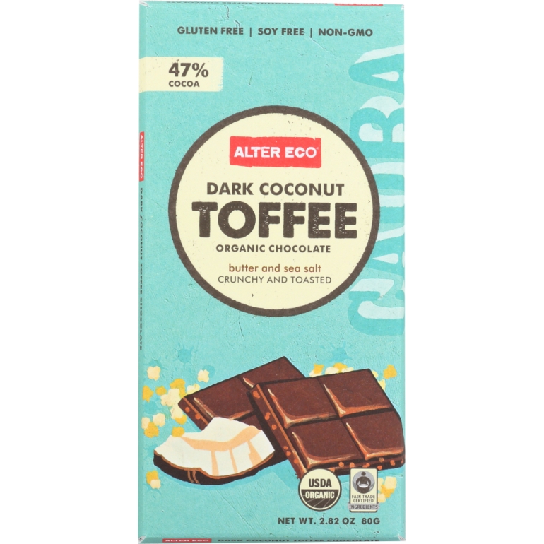 Organic Chocolate Dark Coconut Toffee, 2.82 oz