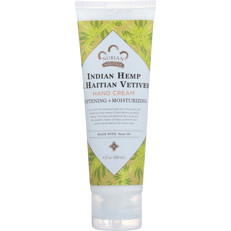 Hand Cream Indian Hemp & Haitian Vetiver with Neem Oil, 4 oz