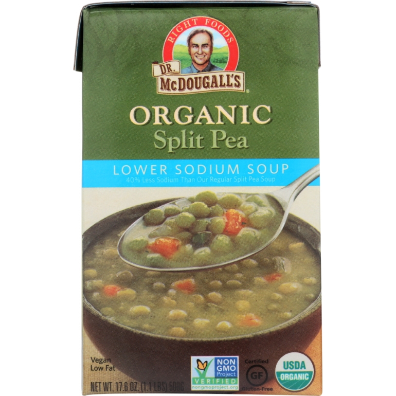 Organic Soup Split Pea Lower Sodium, 17.6 oz