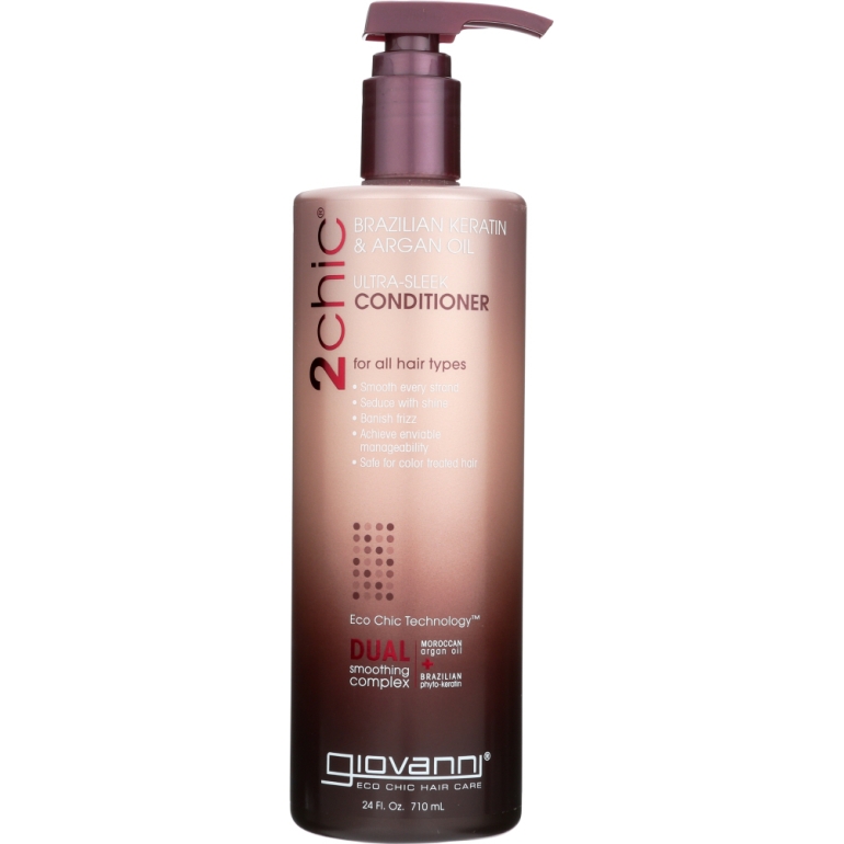 2Chic Brazilian Keratin & Argan Oil Ultra Sleek Conditioner, 24 oz