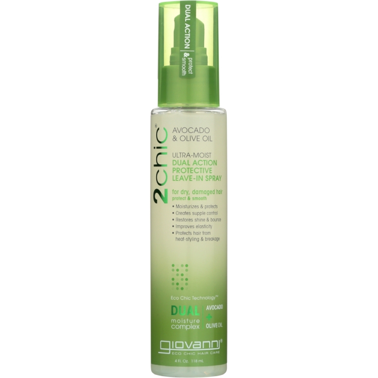 2chic Ultra-Moist Dual Action Protective Leave-In Spray Avocado & Olive Oil, 4 oz