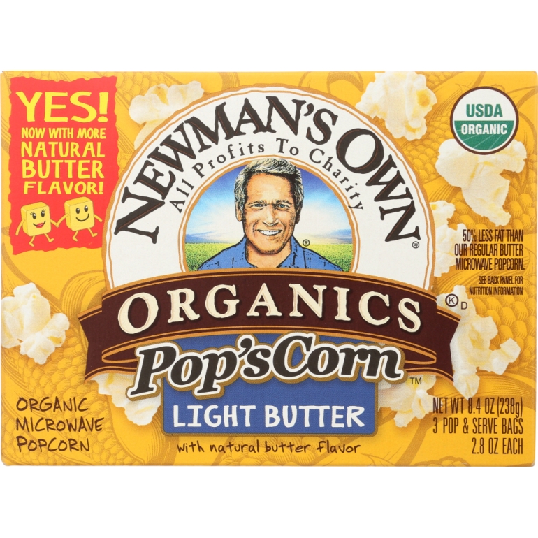 Organic Pop's Corn Organic Microwave Popcorn Light Butter, 8.4 oz