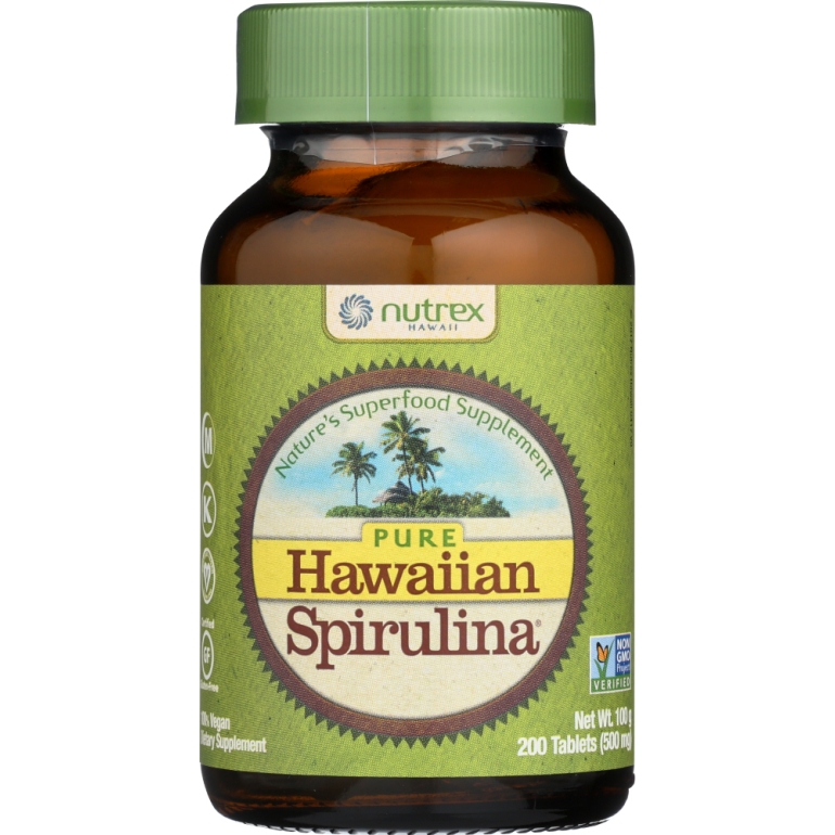 Hawaii Spirulina Pacifica Pure Hawaiian Nature's Multi-Vitamin 500 Mg, 200 Tablets