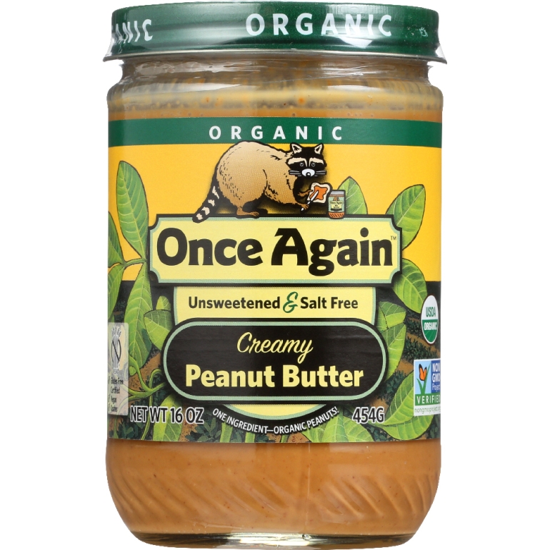 Organic Peanut Butter Creamy No Salt, 16 oz