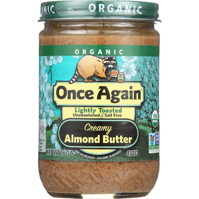 Organic Almond Butter Lightly Toasted Creamy, 16 oz