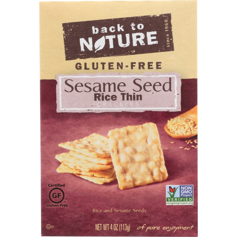 Gluten Free Sesame Seed Rice Thin Crackers, 4 oz