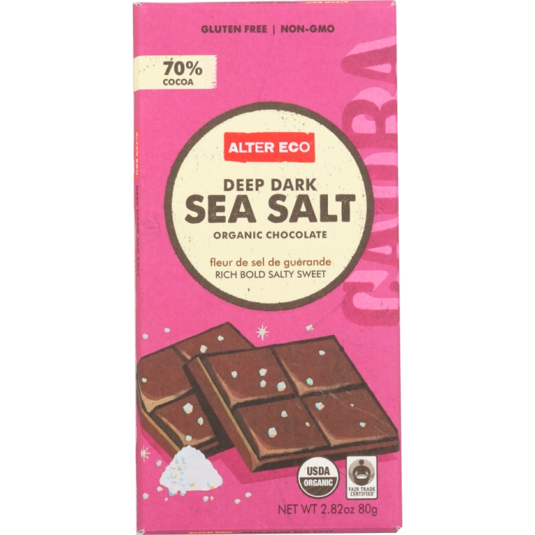 Chocolate Organic Deep Dark Sea Salt, 2.82 oz