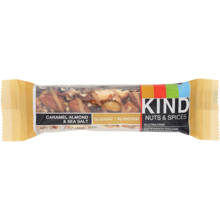 Nuts and Spices Caramel Almond and Sea Salt Bar, 1.4 oz