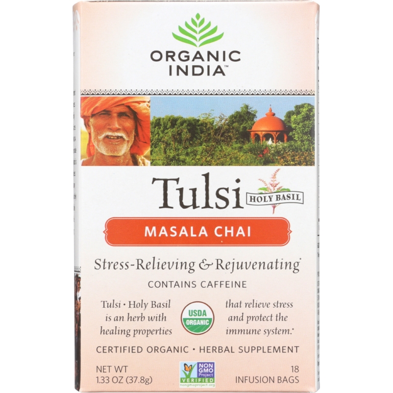 Tulsi Masala Chai Tea, 18 Tea Bags, 1.33 oz