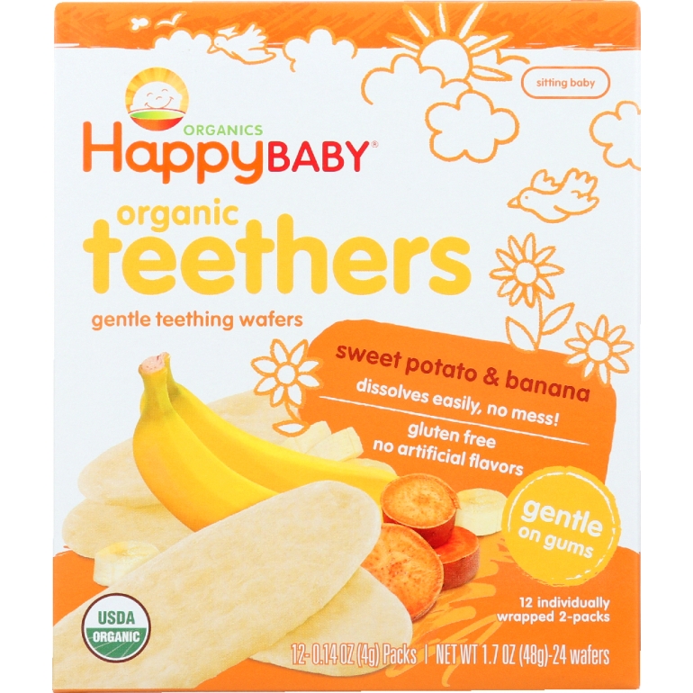 Gentle Teething Wafers Banana & Sweet Potato Org, 1.7 oz