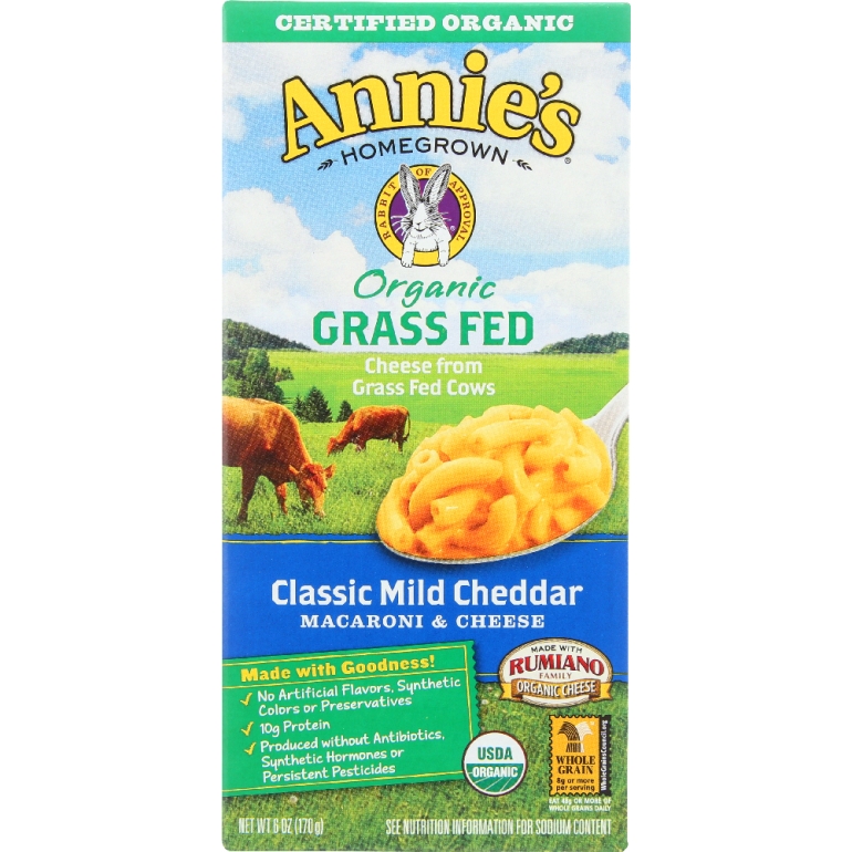 Organic Grass Fed Classic Mild Cheddar Macaroni & Cheese, 6 Oz