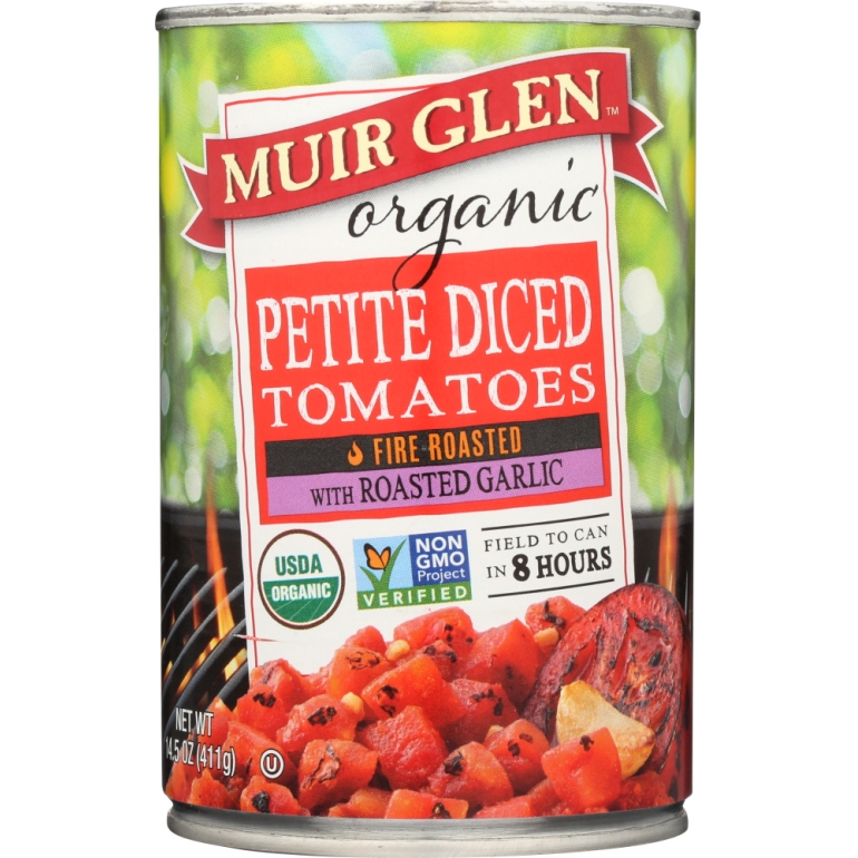 Organic Fire Roasted Diced Tomatoes With Garlic, 14.5 oz