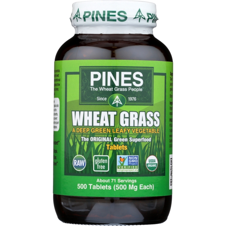 Organic Wheat Grass 500 mg, 500 Tablets