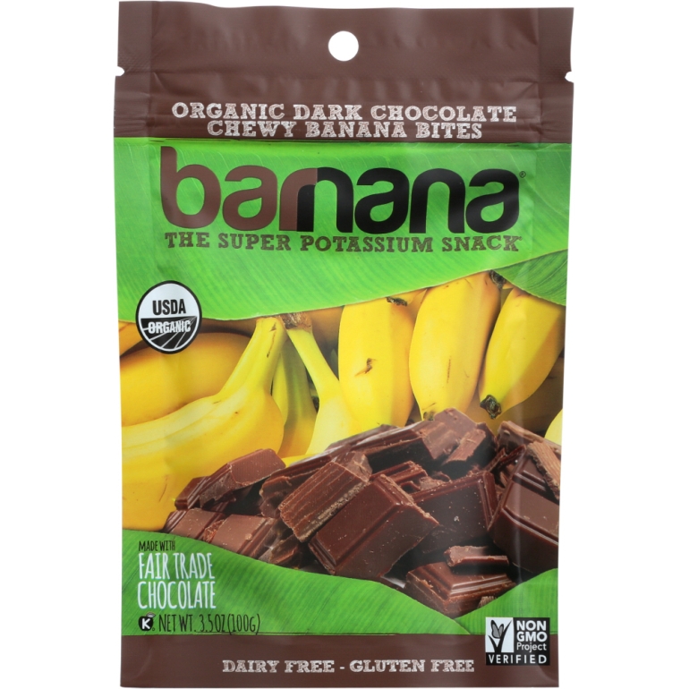 Organic Chocolate Chewy Banana Bites, 3.5 oz