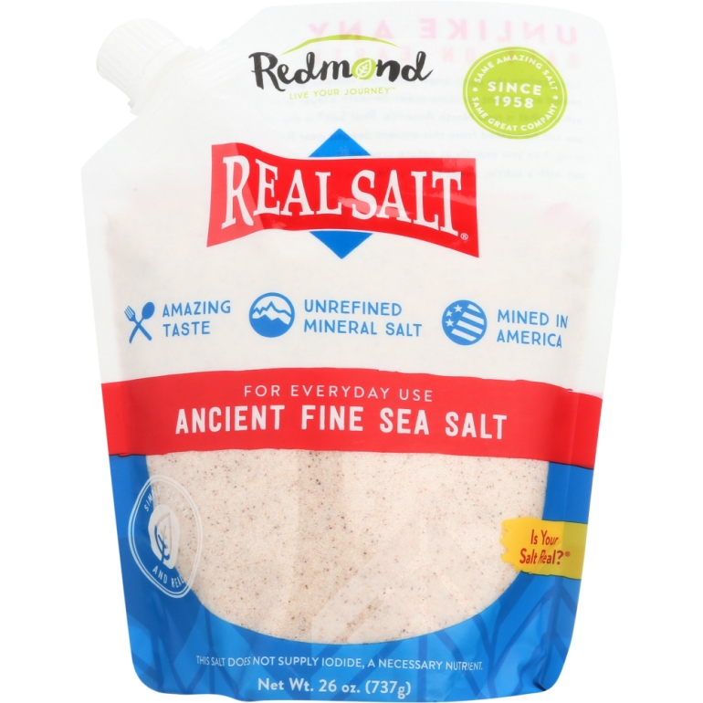 Real Salt Fine Refill Pouch, 26 oz