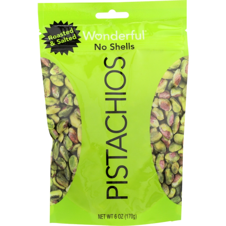 Roasted & Salted No Shell Pistachios, 6 oz