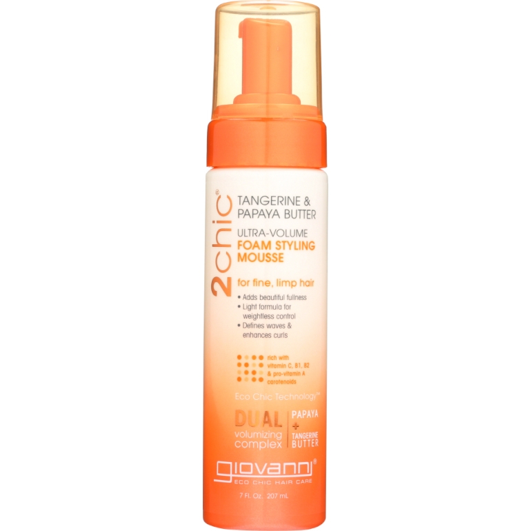 Ultra Volume Tangerine and Papaya Butter Foam Styling Mousse, 7 oz