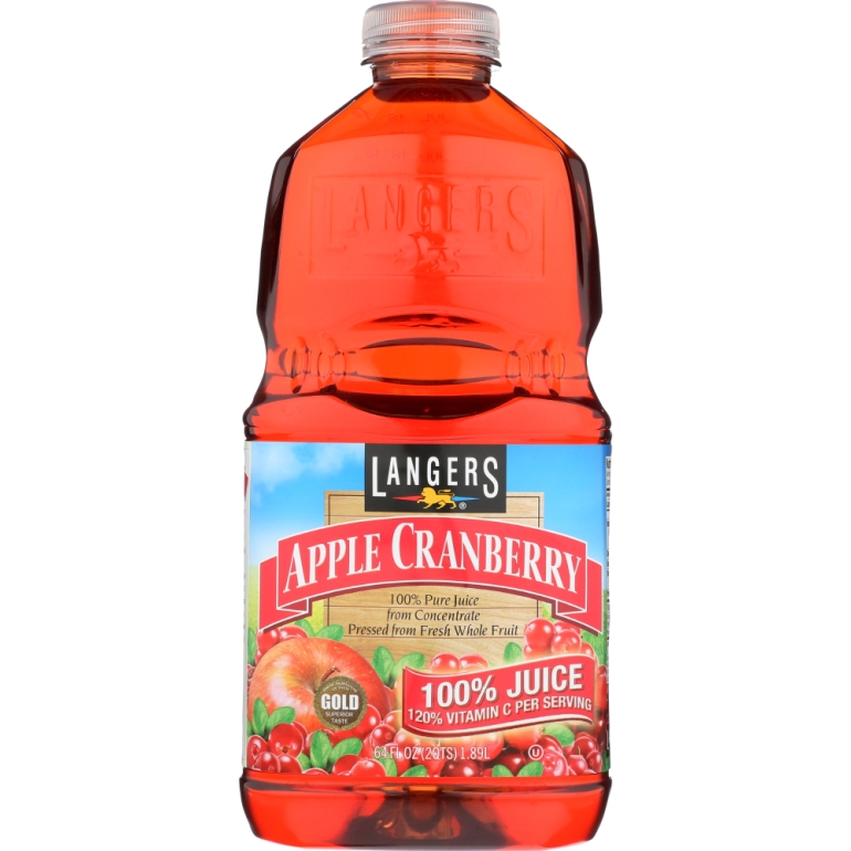 Juice 100% Apple Cranberry, 64 oz