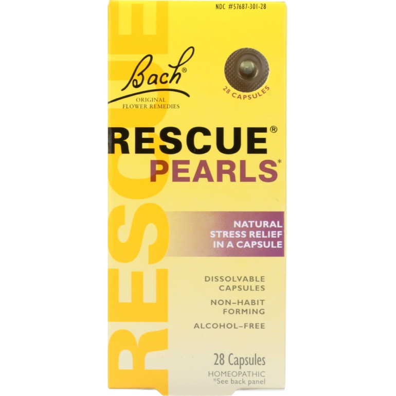 Flower Remedies Rescue Pearls Natural Stress Relief in a Capsule, 28 capsules