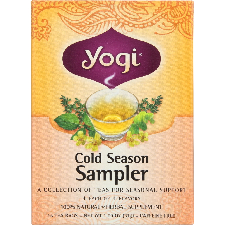 Cold Season Tea Sampler Caffeine Free, 16 Tea Bags