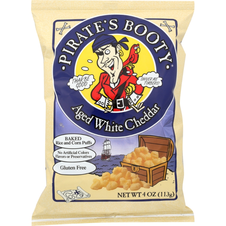 Baked Rice and Corn Puffs Aged White Cheddar, 4 oz