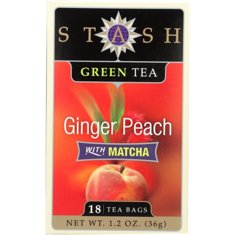 Green Tea Ginger Peach with Matcha 18 Tea Bags, 1.2 Oz