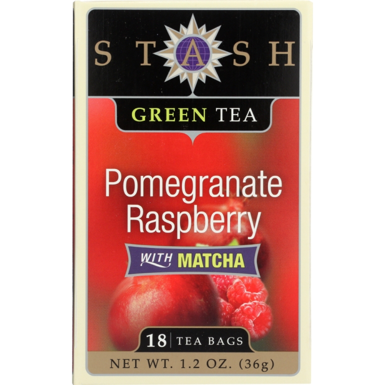 Green Tea Pomegranate Raspberry with Matcha 18 Tea Bags, 1.2 Oz