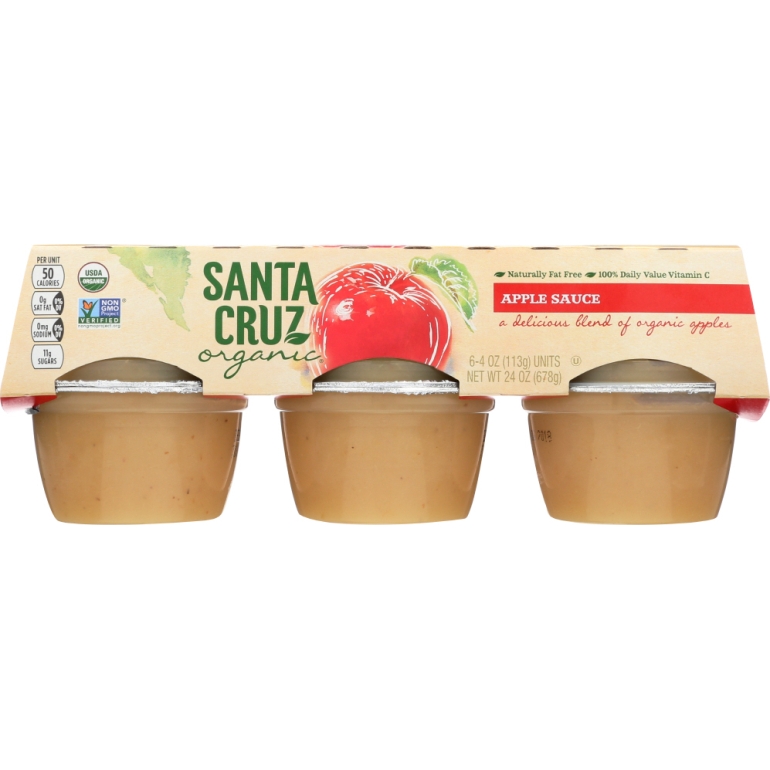 Organic Apple Sauce Cups 6x4oz Cups, 24 oz