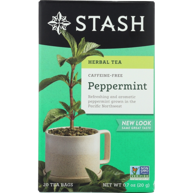 Premium Peppermint Herbal Tea Caffeine Free 20 Tea Bags, 0.7 oz